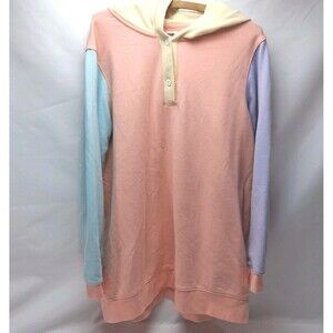 Retro 80s Lands End Pastel Colorblock Hoodie Vaporwave 1X Serious Sweats Opalite